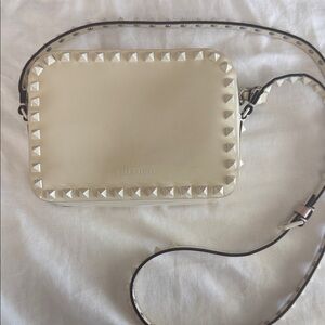 Valentino Garavani Ivory Studded Crossbody Bag